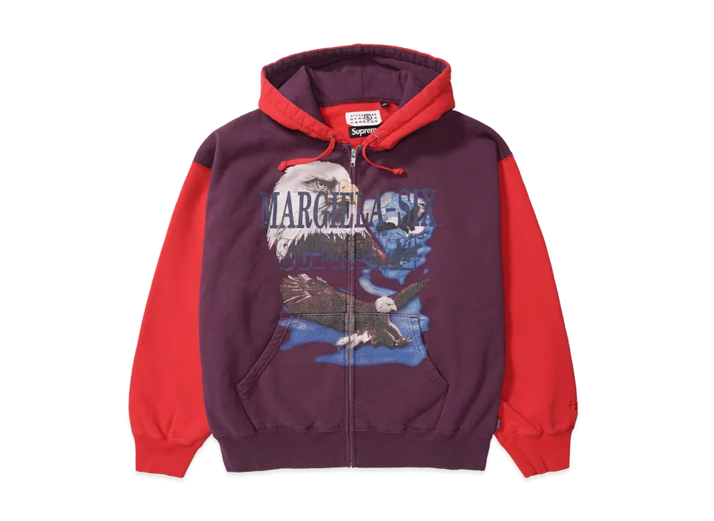 Supreme x MM6 Maison Margiela Eagle Zip Up Hooded Sweatshirt "Purple"