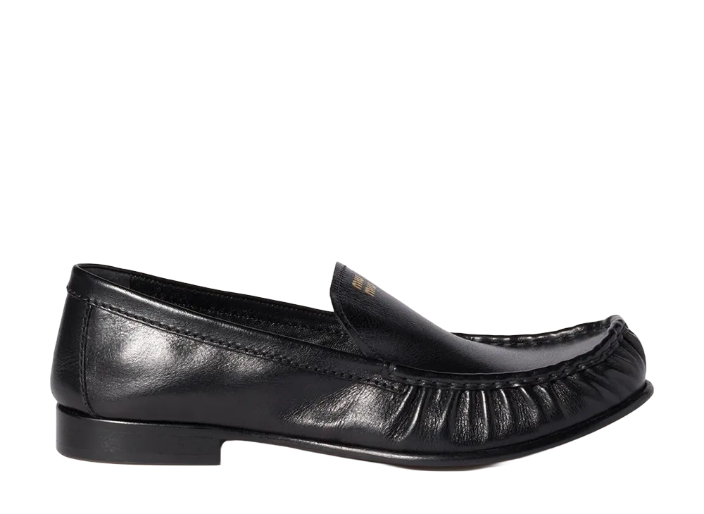 MIU MIU Women's Buffalo Leather Loafers "Black"