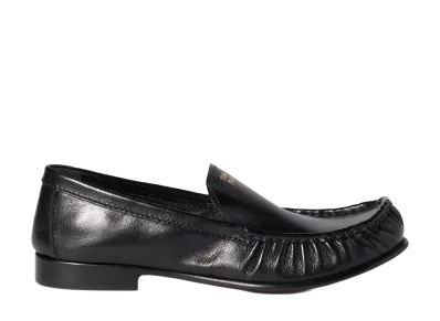 MIU MIU Women's Buffalo Leather Loafers "Black"