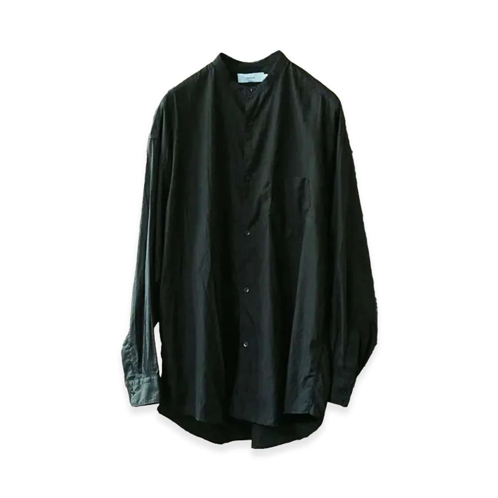 Graphpaper Kyoto Store 5th Anniversary Dyed Broad L/S Oversized Regular Collar Shirt "Deep Black"