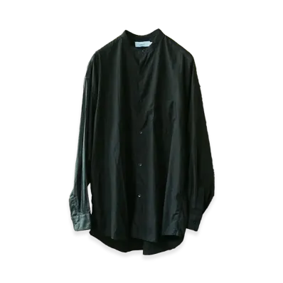 Graphpaper Kyoto Store 5th Anniversary Dyed Broad L/S Oversized Regular Collar Shirt "Deep Black"