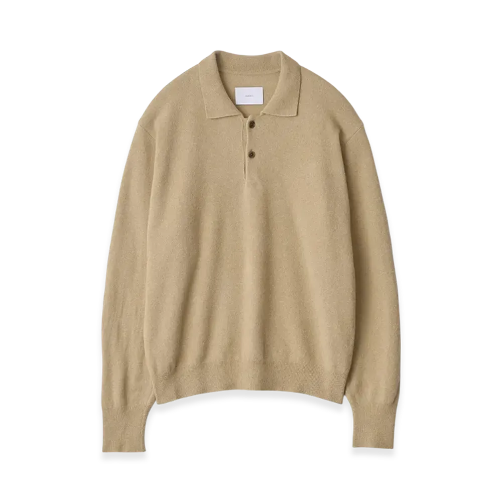 ssstein Extra Fine Wool Knit Polo LS "Beige"