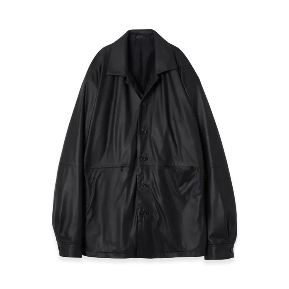 YOKE Sheep Suede Nappalan Leather Shirt Jackets "Black"