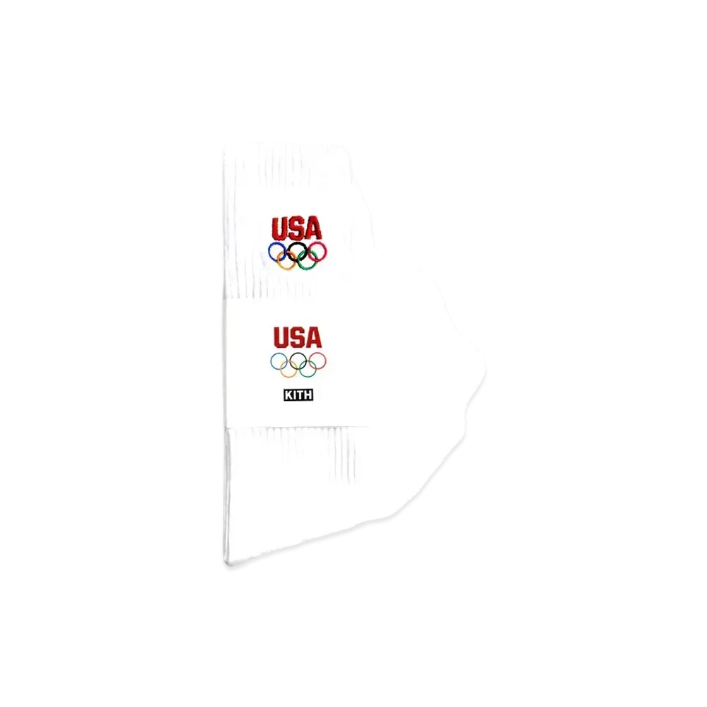Kith x Team USA 5 Rings Socks "White"