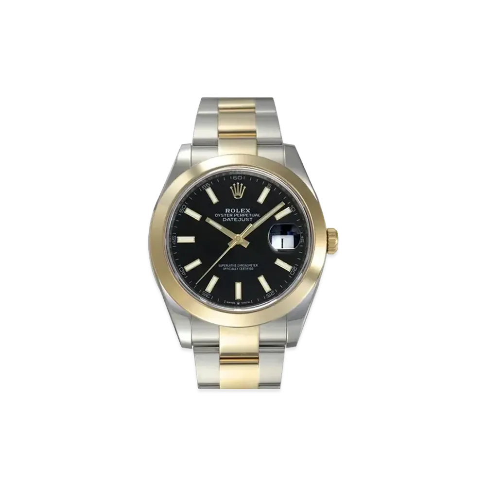 ROLEX Datejust 41 Oyster 41mm "Bright Black/Oyster Steel/Yellow Gold"