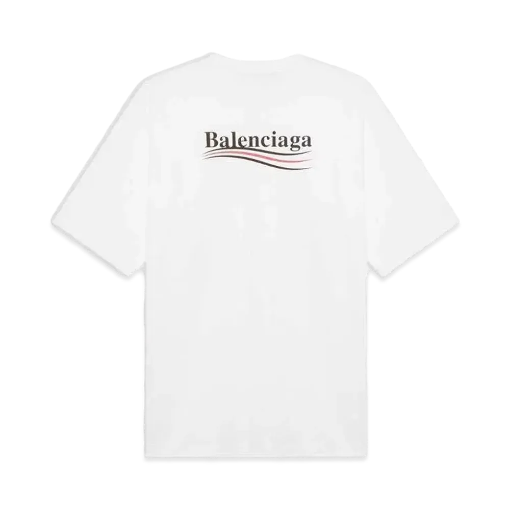 BALENCIAGA Political Campaign Logo Oversize T-shrit "White"