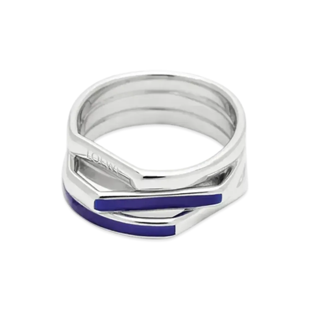 LOEWE Stacked Ring "Silver/Blue"