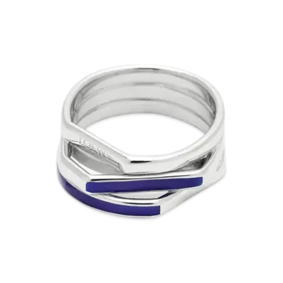 LOEWE Stacked Ring "Silver/Blue"