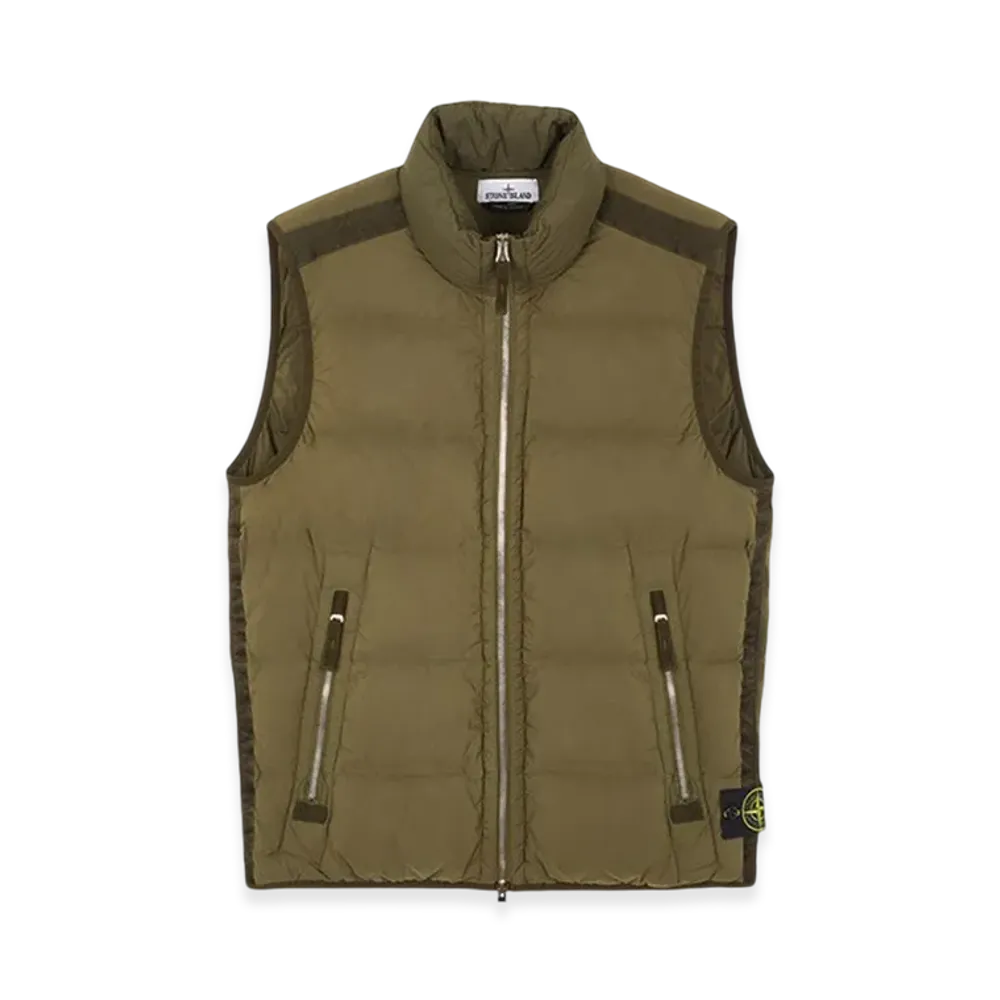 Stone Island G1428 Seamless Tunnel Nylon Down-TC Vest - 23FW "Olive Green"