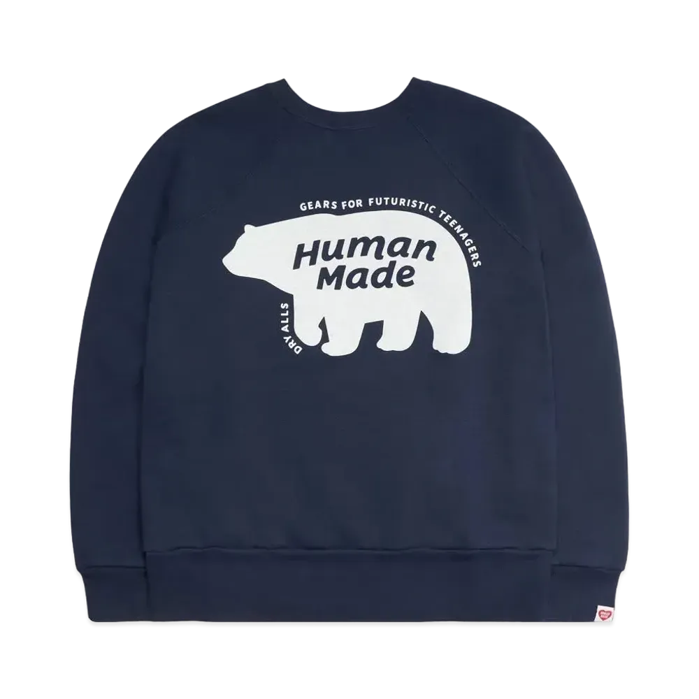 HUMAN MADE RAGLAN CREW NECK SWEATSHIRT "Navy"