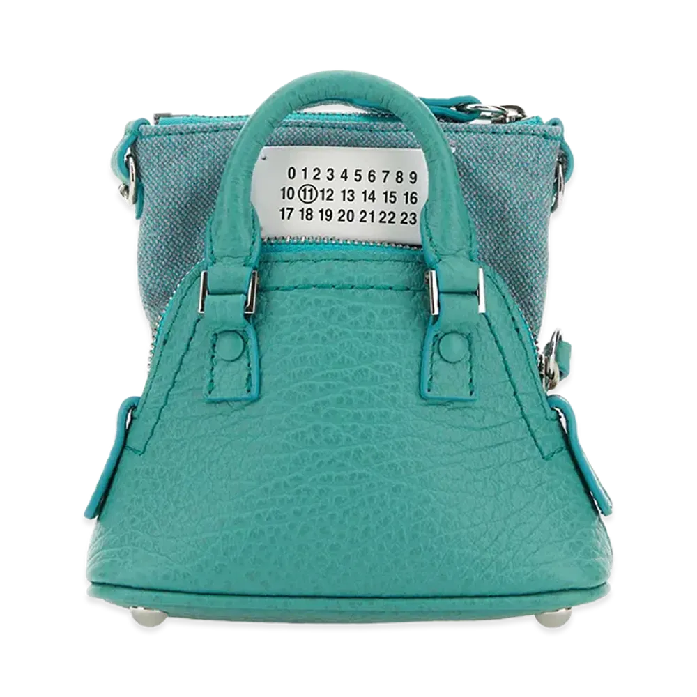 Maison Margiela Women's Sea Green Leather & Fabric 5AC Classique Baby Handbag "Green"