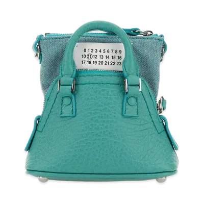 Maison Margiela Women's Sea Green Leather & Fabric 5AC Classique Baby Handbag "Green"