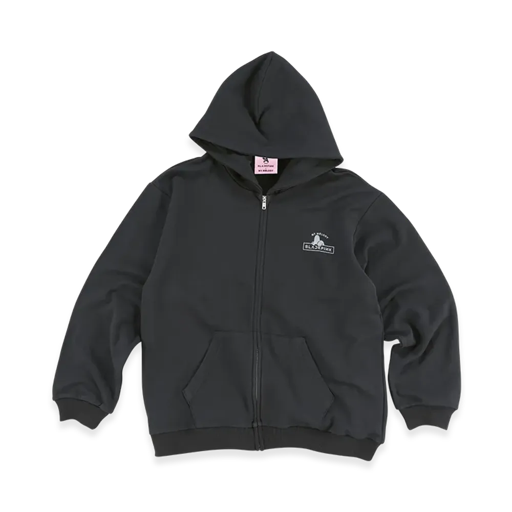 BLACKPINK x My Melody Zip Up Hoodie Heart Logo "Black"