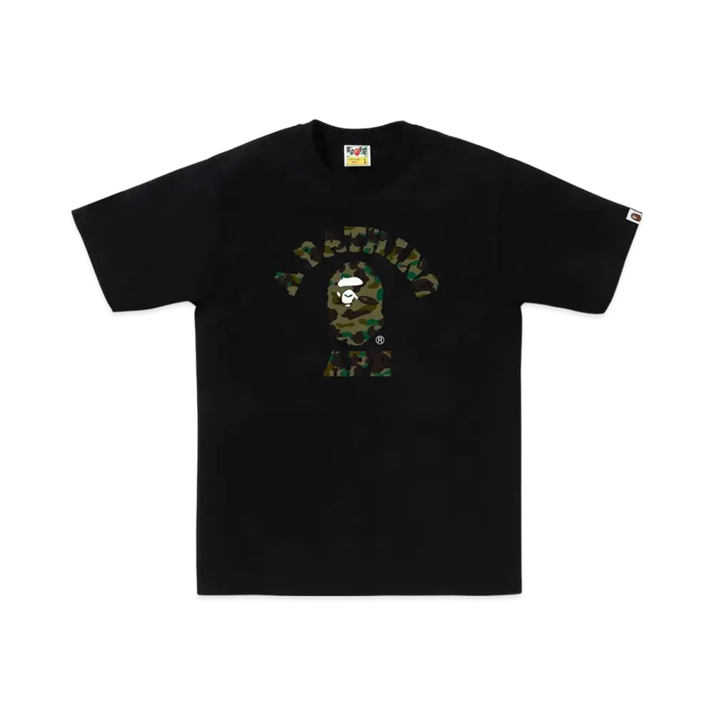 A BATHING APE 1ST Camo College Tee "Black/Green"