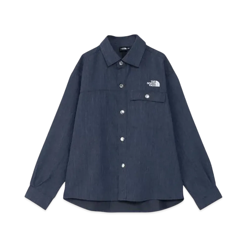 The North Face Kids Long Sleeve Denim Nuptse Shirt "Indigo"