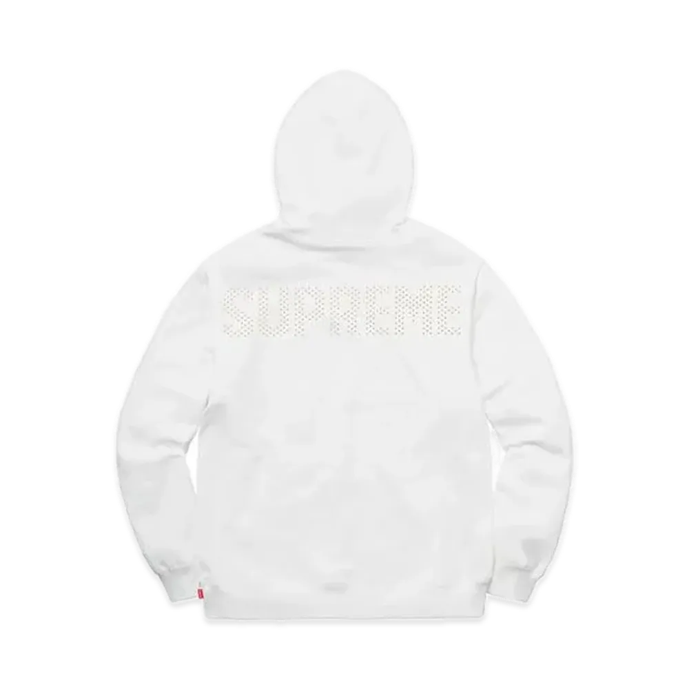 Supreme Studded Hooded Sweatshirt "White"