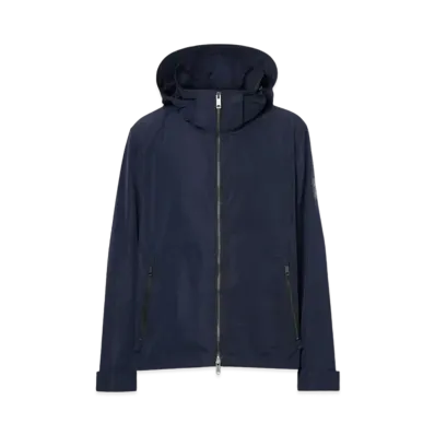 Burberry Men's Packaway Hood Shape-memory Taffeta Jacket "Ink"