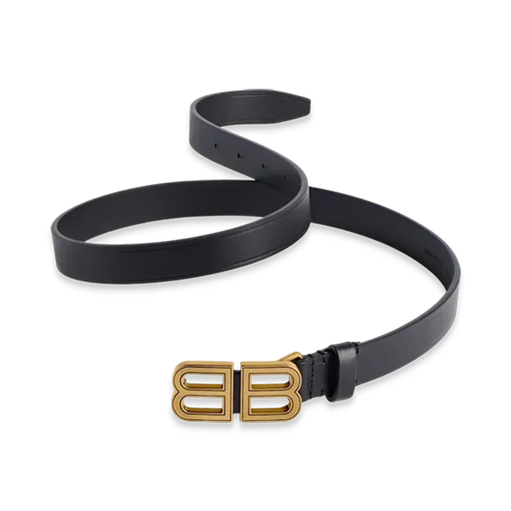 BALENCIAGA BB Hourglass Slim Belt "Black"