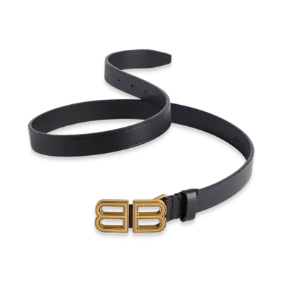 BALENCIAGA BB Hourglass Slim Belt "Black"