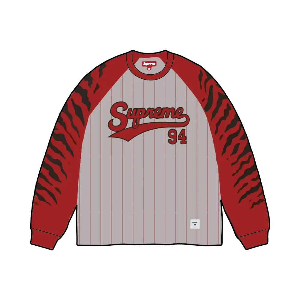 Supreme Tiger Raglan L/S Top "Heather Grey"