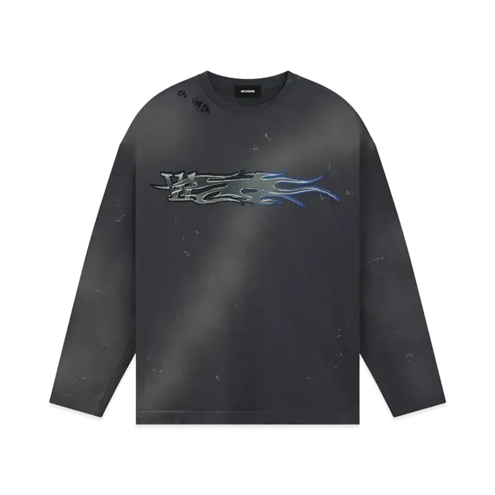 WE11DONE Metallic Printed T-shirt "Charcoal"