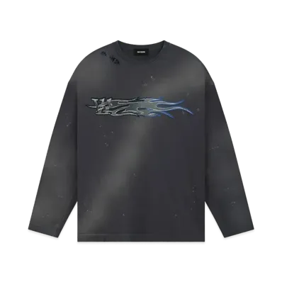 WE11DONE Metallic Printed T-shirt "Charcoal"