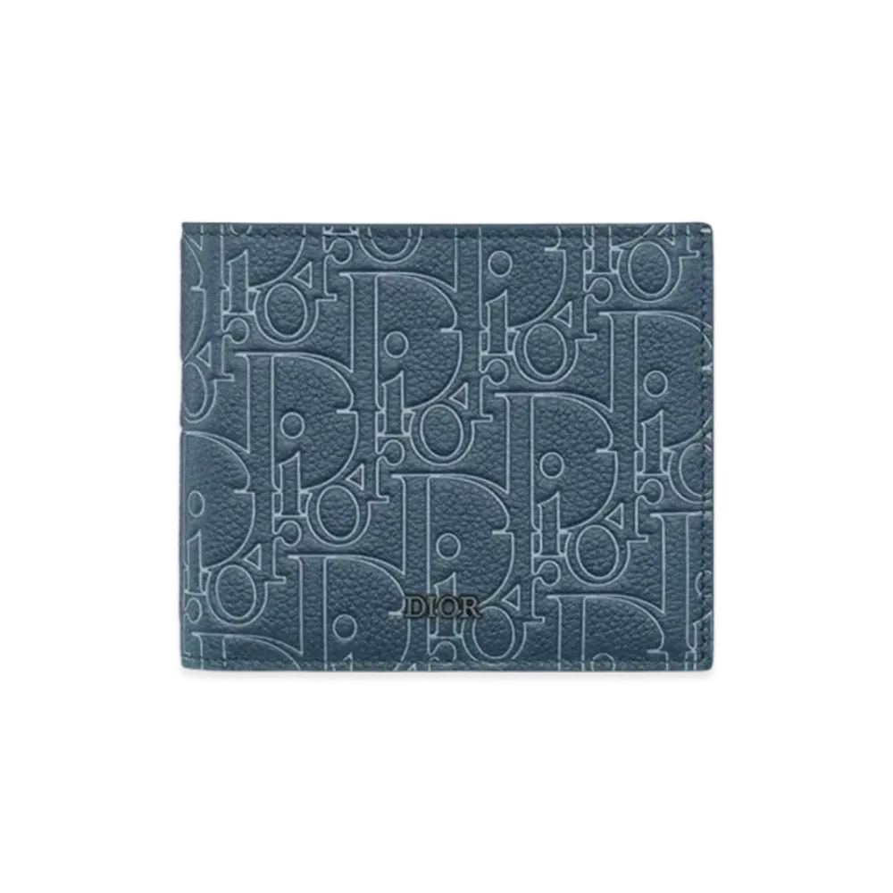 Dior Bifold Wallet Dior Gravity Outline Leather "Navy Blue"