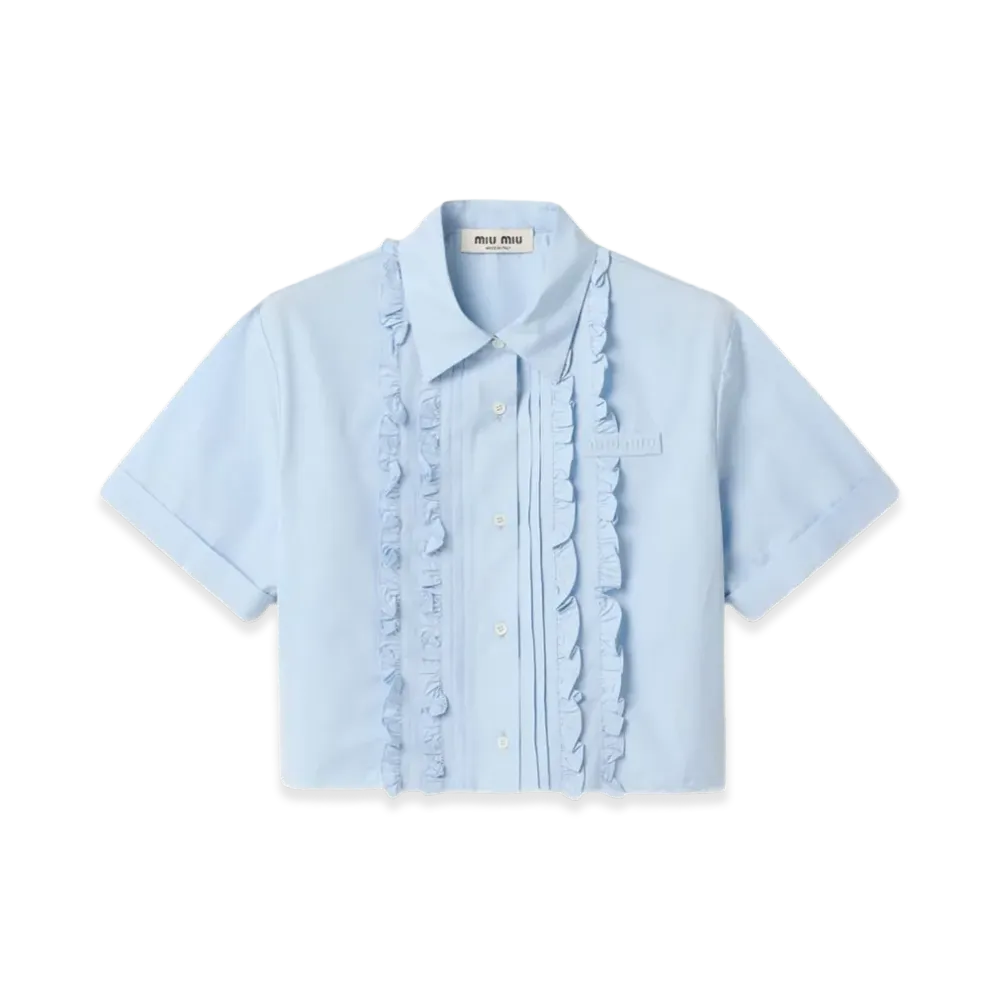 MIU MIU Women's Short Sleeve Shirts "Clear Blue"