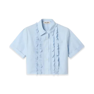 MIU MIU Women's Short Sleeve Shirts "Clear Blue"