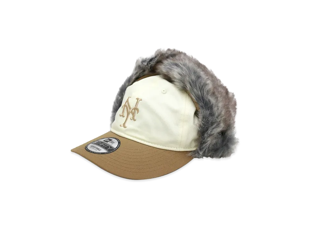 NEW ERA x THE CAP 9Thirty Cozy Flap New York Mets "Chrome White/Khaki"