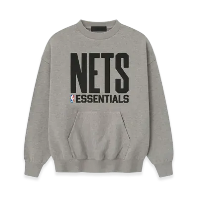 FEAR OF GOD ESSENTIALS Nets Sport Crewneck "Warm Heather"