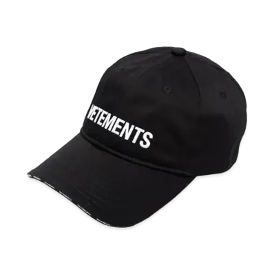 VETEMENTS logo embroidered cotton cap "Black"