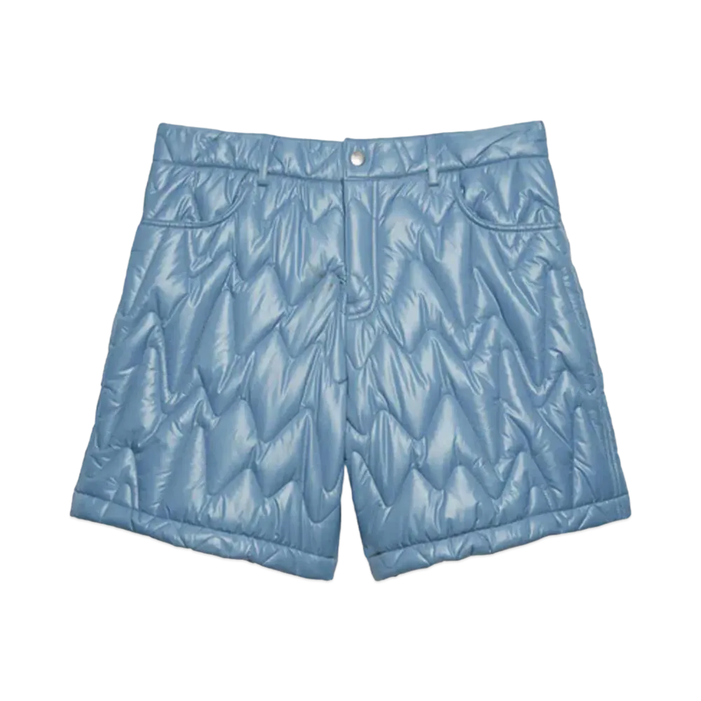 MSGM Quilted Themwave Pattern Shorts "Sky Blue"