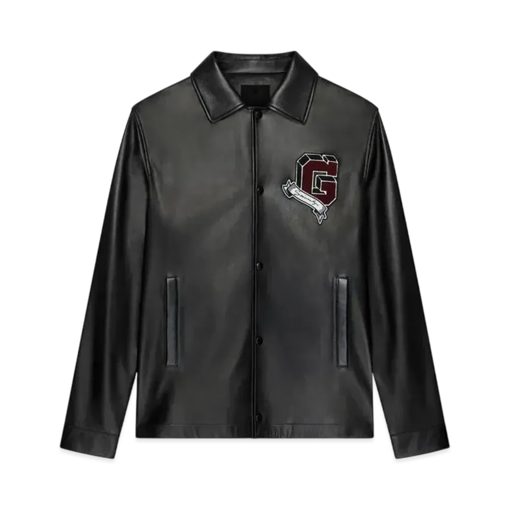 GIVENCHY College Jacket In Leather "Black"