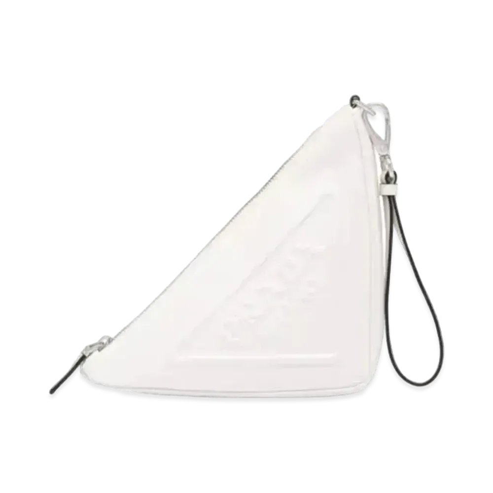 PRADA Triangle Leather Pouch "White"