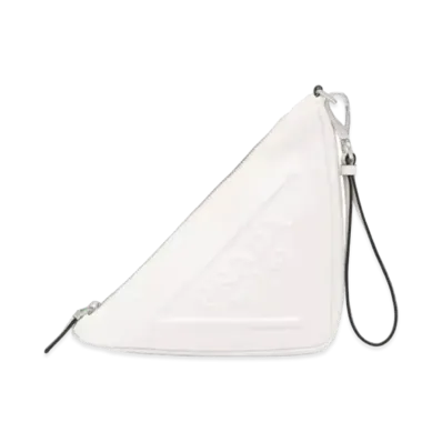 PRADA Triangle Leather Pouch "White"