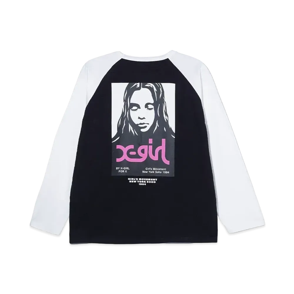X-Girl Face Poster B/B Big Tee "Black"
