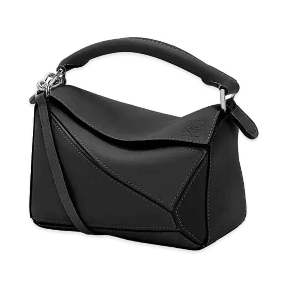LOEWE Mini Puzzle Bag In Classic Calfskin "Black"