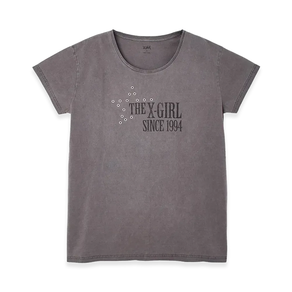 X-Girl Women's Eyelet Star S/S Tee Dress "Charcoal"