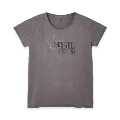 X-Girl Women's Eyelet Star S/S Tee Dress "Charcoal"
