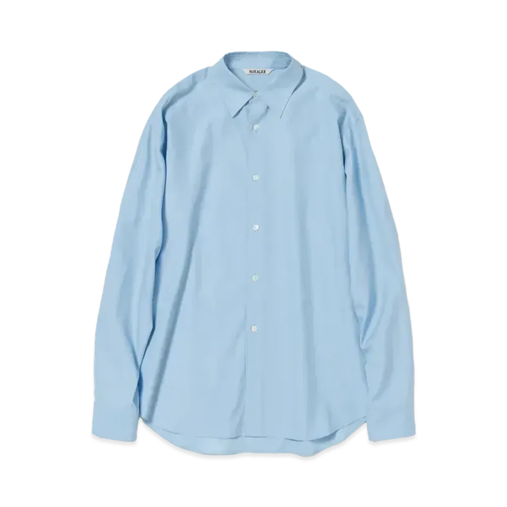 AURALEE Washed Finx Twill Shirt "Sax Blue"