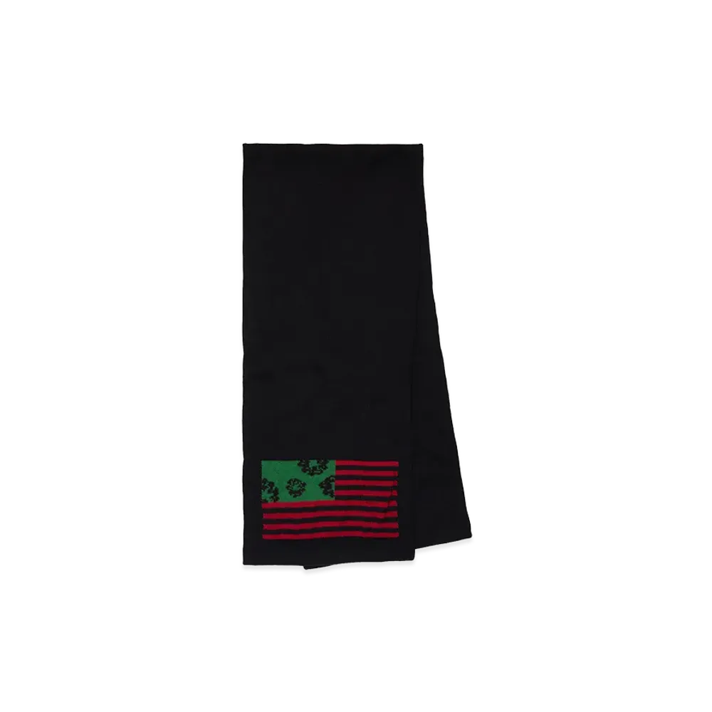 DENIM TEARS Pan-African Wreath Flag Scarf "Black"