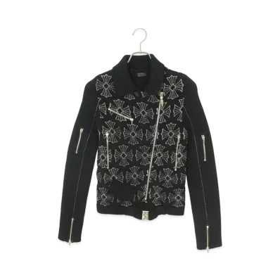 Chrome Hearts Spike Zip CH Plus Pattern Riders Jacket "Black"
