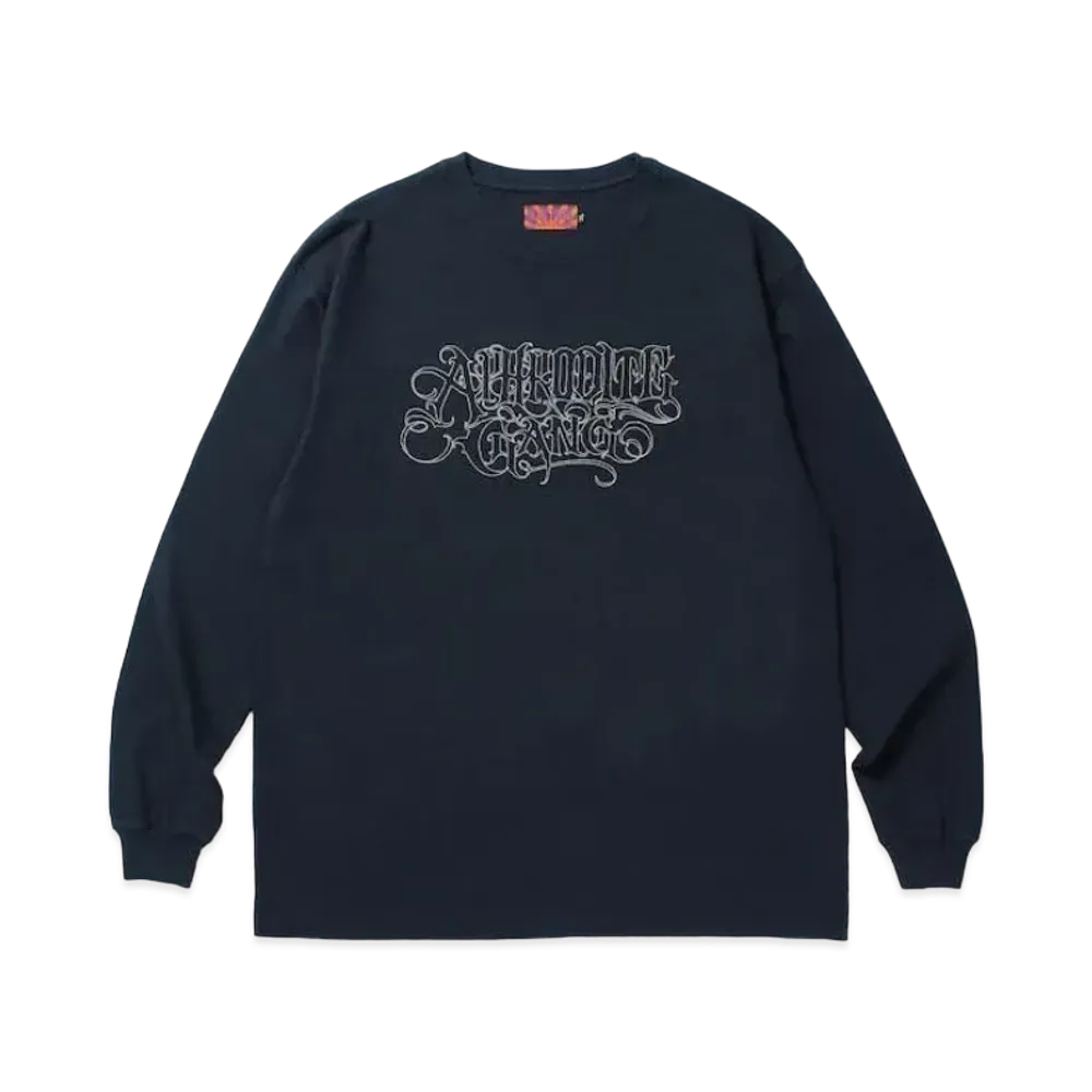 APHRODITEGANG Stitch Classic Logo L/S Tee "Navy"