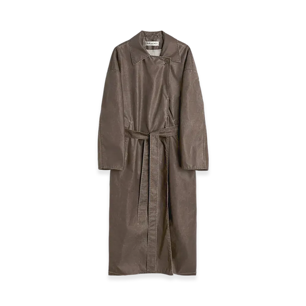 OUR LEGACY Women's Court Coat "Brown Wash Out Nylon"