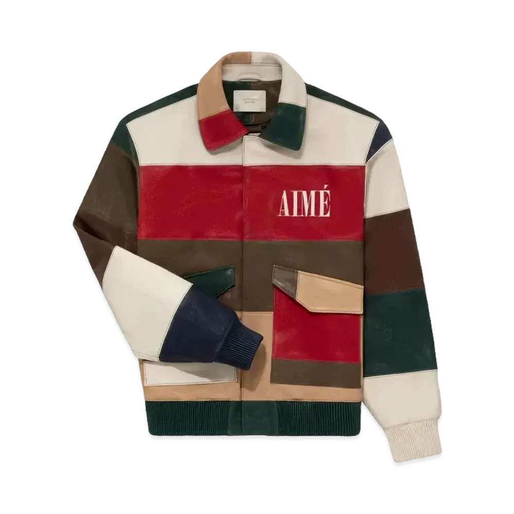 Aime Leon Dore Paneled Leather Bomber Leather "Multi"