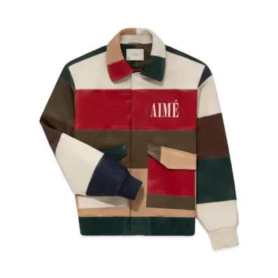 Aime Leon Dore Paneled Leather Bomber Leather "Multi"