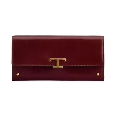 TOD'S Timeles Leather Wallet "Bordeaux"