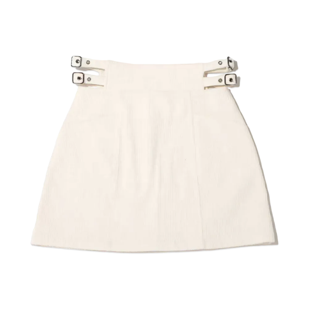 atmos pink Corduroy Side Belt Miniskirt "White"