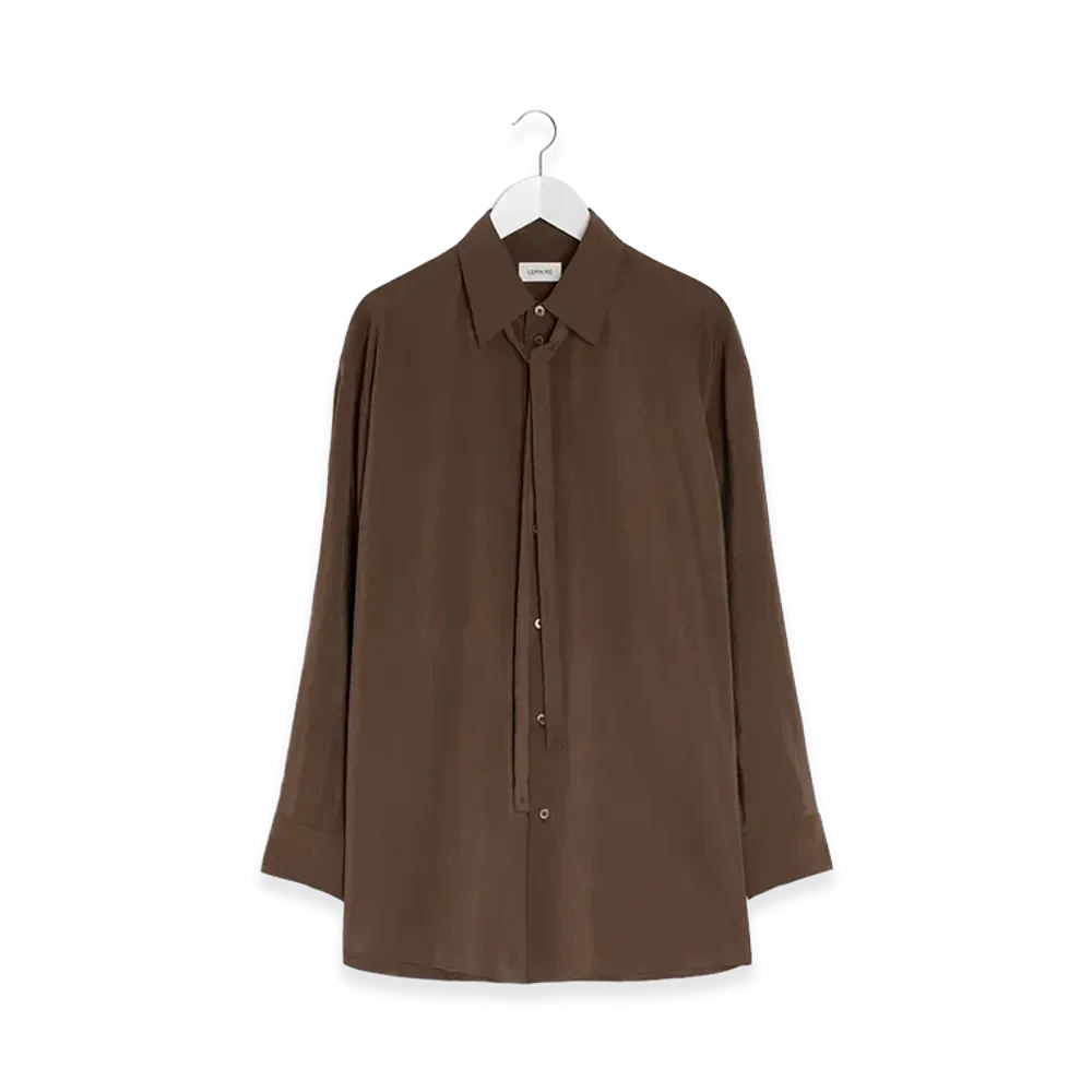LEMAIRE Women's Long Tie Shirt "Brunette"